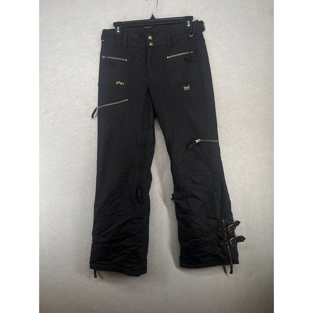 Roxy Snow Utility 5,000mm Black Ski Pants Women XS Cargo Buckle Ankle Zip Pocket